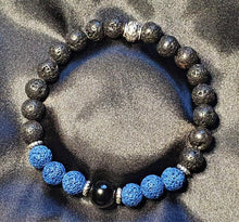 Load image into Gallery viewer, Obsidian And Lava Bead Unisex Bracelet Men&#39;s Bracelet - The Stormy Cauldron
