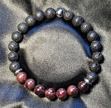 Load image into Gallery viewer, Natural Stone Crystal And Lava Bead Mens Women Bracelet Unisex - The Stormy Cauldron
