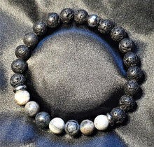 Load image into Gallery viewer, Natural Stone Crystal And Lava Bead Mens Women Bracelet Unisex - The Stormy Cauldron
