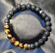 Load image into Gallery viewer, Natural Stone Crystal And Lava Bead Mens Women Bracelet Unisex - The Stormy Cauldron
