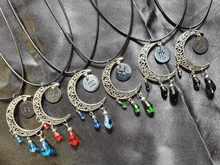 Load image into Gallery viewer, Zodiac Moon Necklace - Red - The Stormy Cauldron
