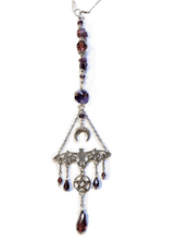 Load image into Gallery viewer, Gothic Bat Moon Pentacle Crystal Car Charms - The Stormy Cauldron
