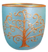 Load image into Gallery viewer, Hand Painted Tree Of Life Glass Art Tea Light Candle Holder
