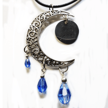 Load image into Gallery viewer, Zodiac Moon Necklace - Blue - The Stormy Cauldron
