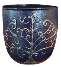 Load image into Gallery viewer, Hand Painted Tree Of Life Glass Art Tea Light Candle Holder
