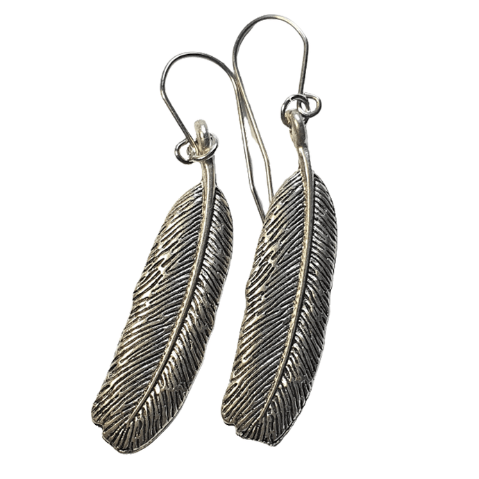 Silver Feather Earrings - The Stormy Cauldron