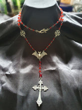 Load image into Gallery viewer, Long Gothic Beaded Rosary Necklace
