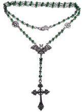 Load image into Gallery viewer, Long Gothic Beaded Rosary Necklace
