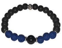 Load image into Gallery viewer, Obsidian And Lava Bead Unisex Bracelet Men&#39;s Bracelet - The Stormy Cauldron
