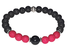 Load image into Gallery viewer, Obsidian And Lava Bead Unisex Bracelet Men&#39;s Bracelet - The Stormy Cauldron
