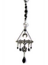 Load image into Gallery viewer, Gothic Bat Moon Pentacle Crystal Car Charms - The Stormy Cauldron
