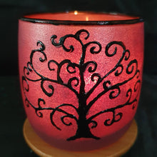 Load image into Gallery viewer, Hand Painted Tree Of Life Glass Art Tea Light Candle Holder
