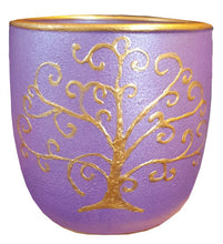 Load image into Gallery viewer, Hand Painted Tree Of Life Glass Art Tea Light Candle Holder
