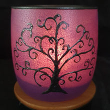 Load image into Gallery viewer, Hand Painted Tree Of Life Glass Art Tea Light Candle Holder
