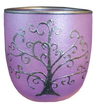 Load image into Gallery viewer, Hand Painted Tree Of Life Glass Art Tea Light Candle Holder
