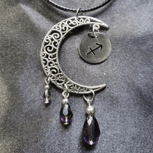 Load image into Gallery viewer, Zodiac Moon Necklace - Purple - The Stormy Cauldron
