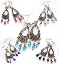 Load image into Gallery viewer, Small Crystal Cut Glass Bead Dangle Boho Earrings - The Stormy Cauldron
