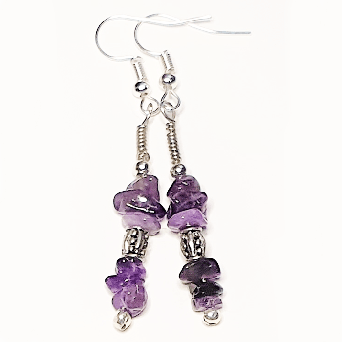 Amythest Drop Earrings - The Stormy Cauldron