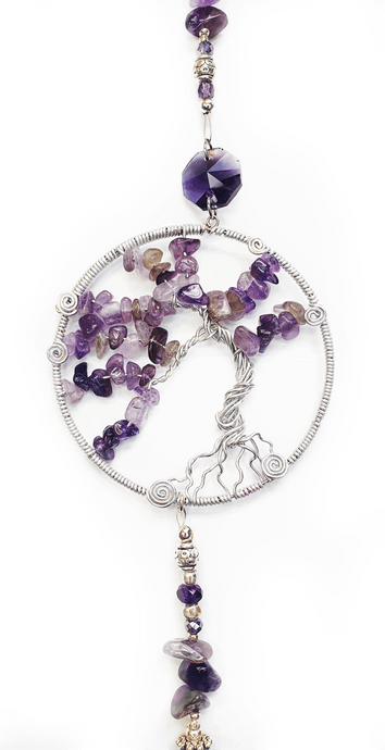 Amethyst Crystal Tree Of Life Suncatcher - The Stormy Cauldron