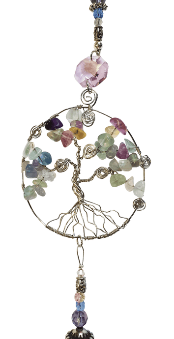 Fluorite Crystal Tree Of Life Suncatcher - The Stormy Cauldron