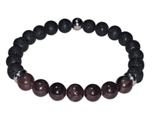 Load image into Gallery viewer, Natural Stone Crystal And Lava Bead Mens Women Bracelet Unisex - The Stormy Cauldron
