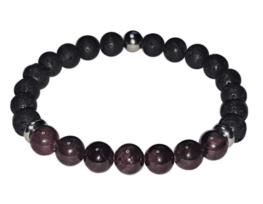 Natural Stone Crystal And Lava Bead Mens Women Bracelet Unisex - The Stormy Cauldron