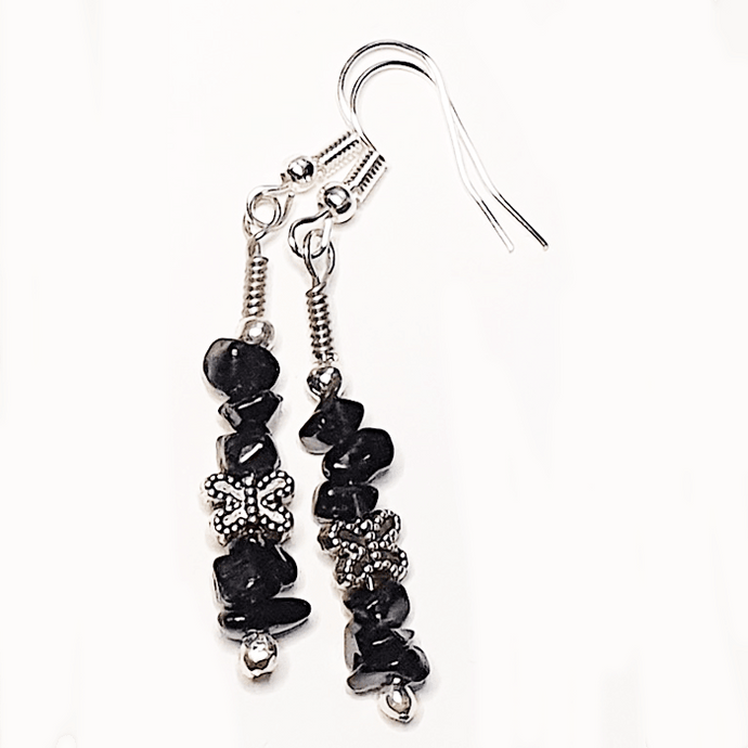 Obsidian Drop Earrings - The Stormy Cauldron