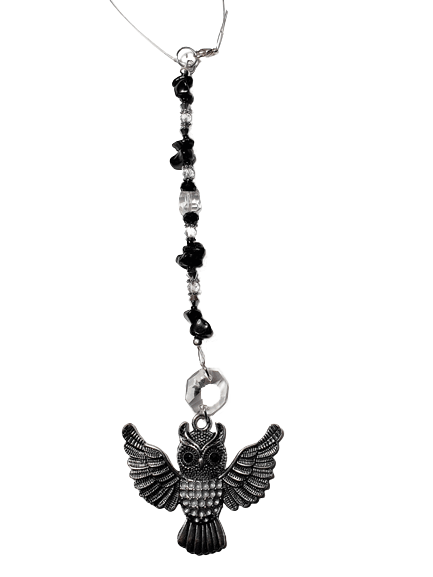 Obsidian Owl Car Charm - The Stormy Cauldron