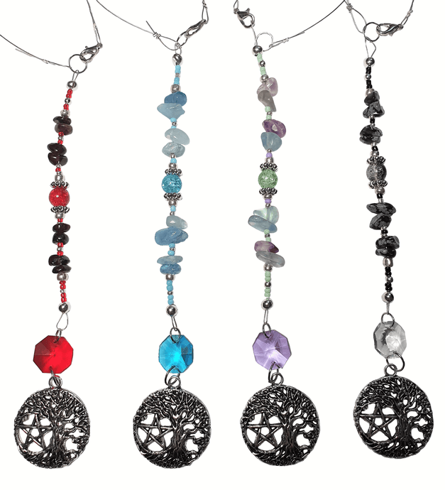 Tree Of Life Pentacle Crystal Car Charms - The Stormy Cauldron