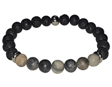 Load image into Gallery viewer, Natural Stone Crystal And Lava Bead Mens Women Bracelet Unisex - The Stormy Cauldron
