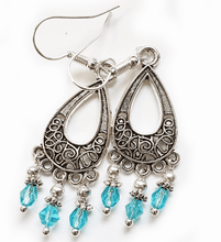 Load image into Gallery viewer, Small Crystal Cut Glass Bead Dangle Boho Earrings - The Stormy Cauldron
