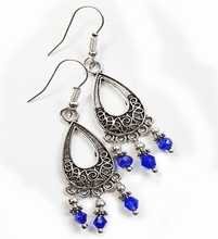 Load image into Gallery viewer, Small Crystal Cut Glass Bead Dangle Boho Earrings - The Stormy Cauldron
