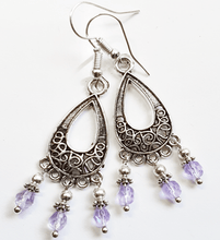 Load image into Gallery viewer, Small Crystal Cut Glass Bead Dangle Boho Earrings - The Stormy Cauldron
