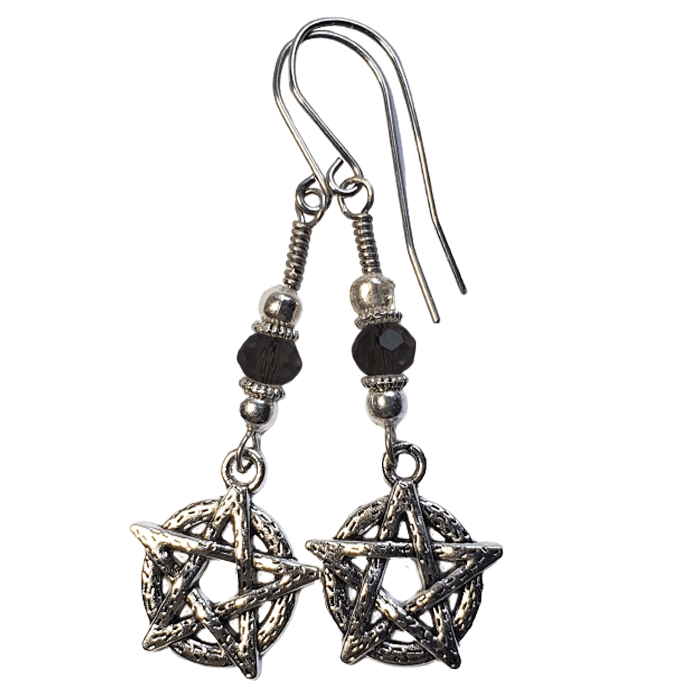 Pentacle Bead Drop Earrings - The Stormy Cauldron