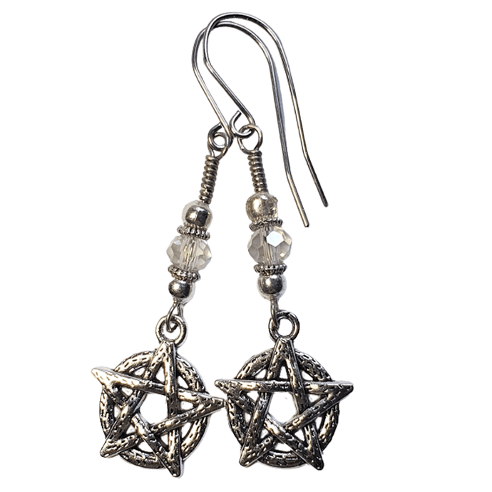 Pentacle Bead Drop Earrings - The Stormy Cauldron