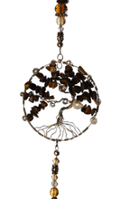 Load image into Gallery viewer, Tigers Eye Crystal Tree Of Life Suncatcher - The Stormy Cauldron
