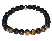 Load image into Gallery viewer, Natural Stone Crystal And Lava Bead Mens Women Bracelet Unisex - The Stormy Cauldron
